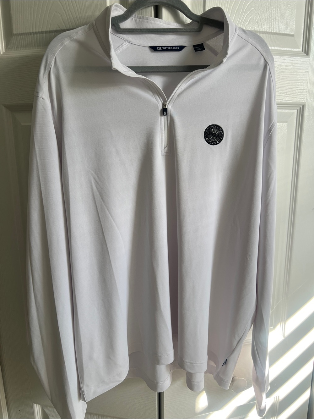 Cutter & Buck Men’s White Zip-Up Golf Pullover
